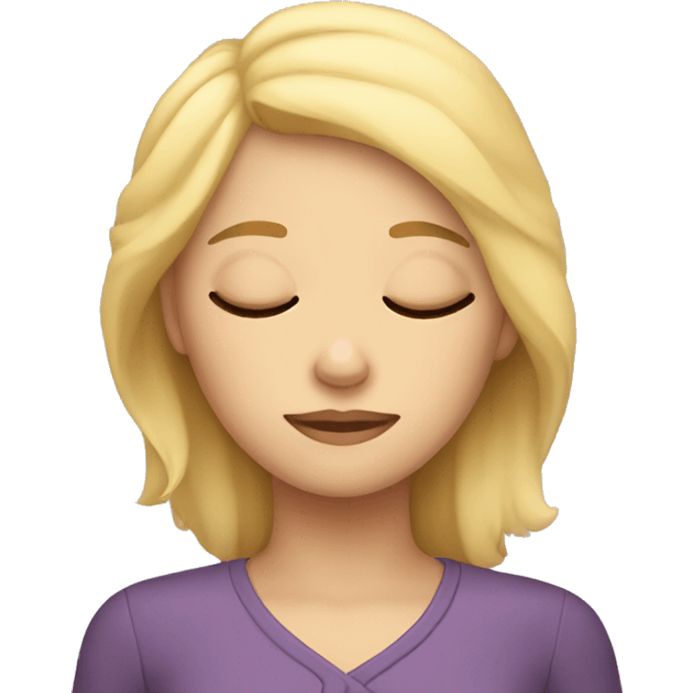 Blonde girl sleeping emoji