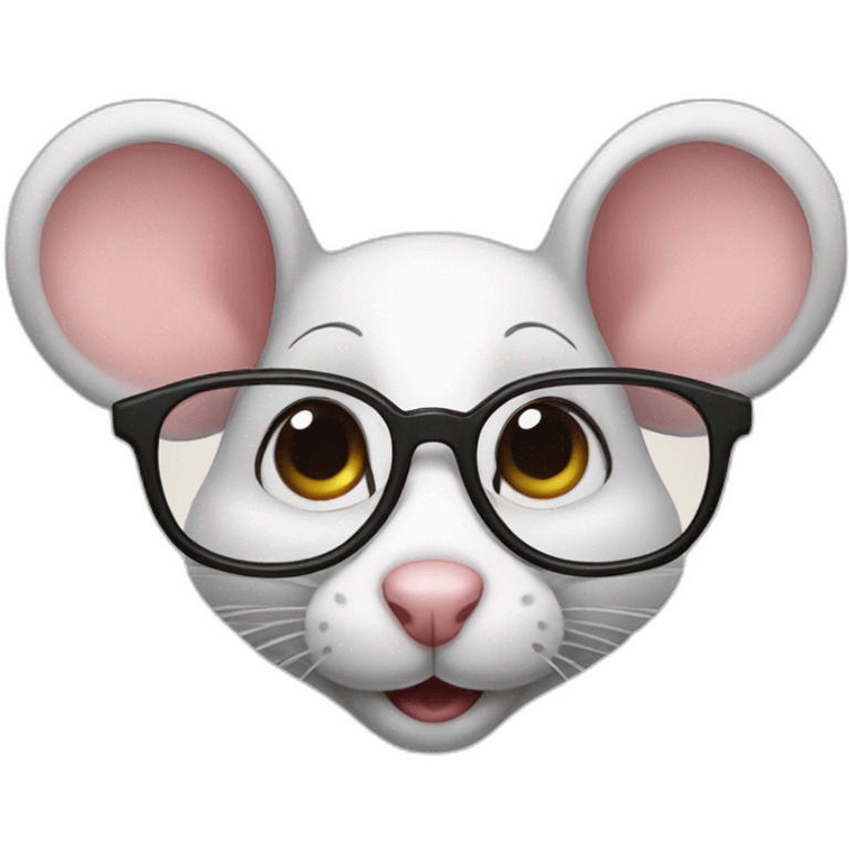 Mouse with glasses and hearteyes emoji