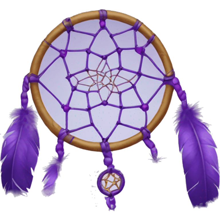 dream catcher with purple feathers emoji