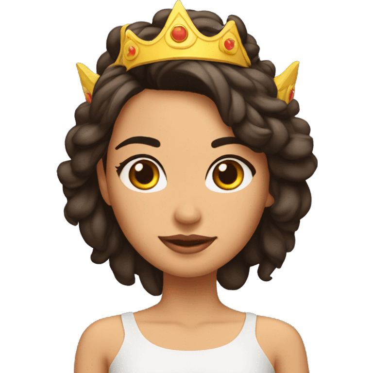 Chica piel morena con corona emoji