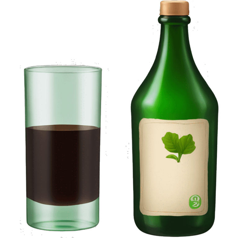 green glass bottle with dark brown liquid inside, resembling fernet branca emoji