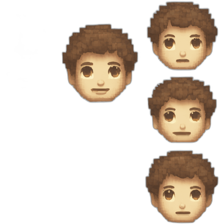 Retro pixel style cute boy emoji