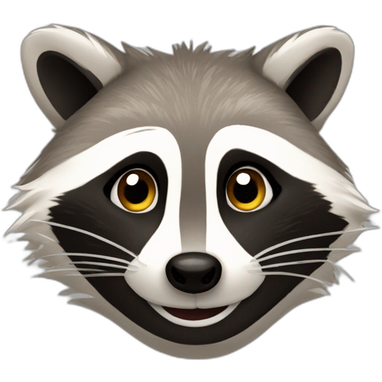 Raccoon winking emoji