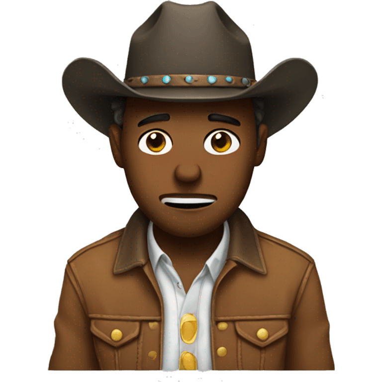 Crying cowboy emoji