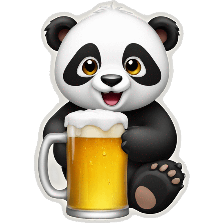 panda bear drinking beer emoji