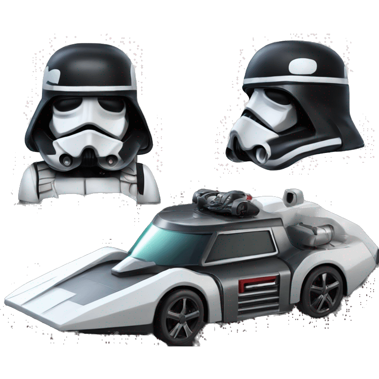 Hot wheel.Star Wars racer verse death trooper. car emoji