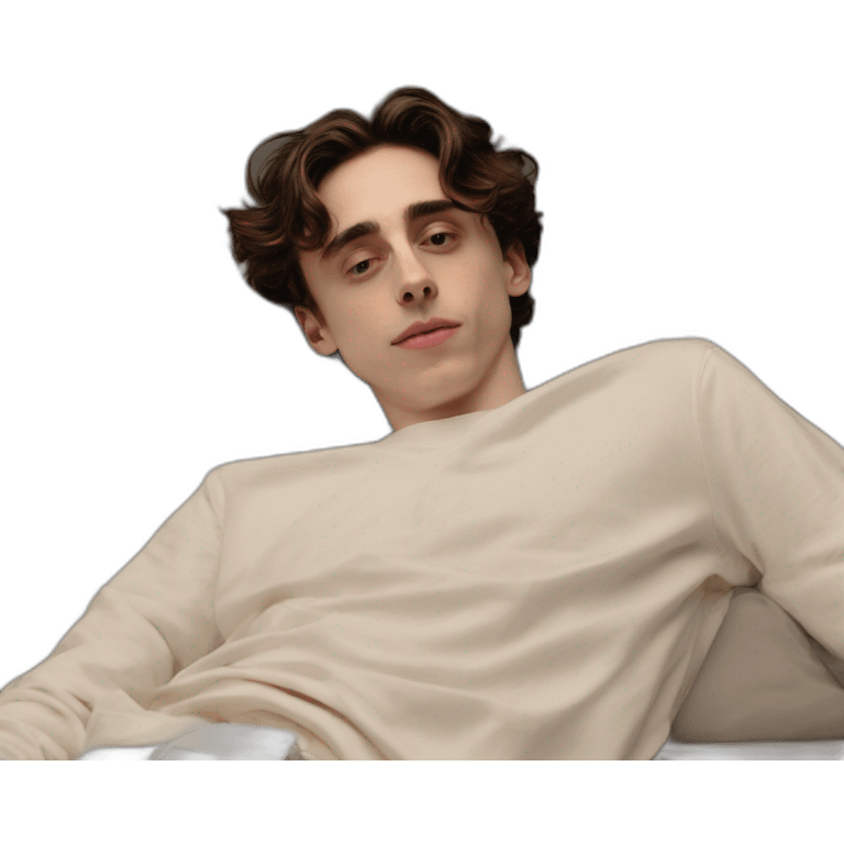 timothee chalamet laying back, soles of feet towards camera emoji