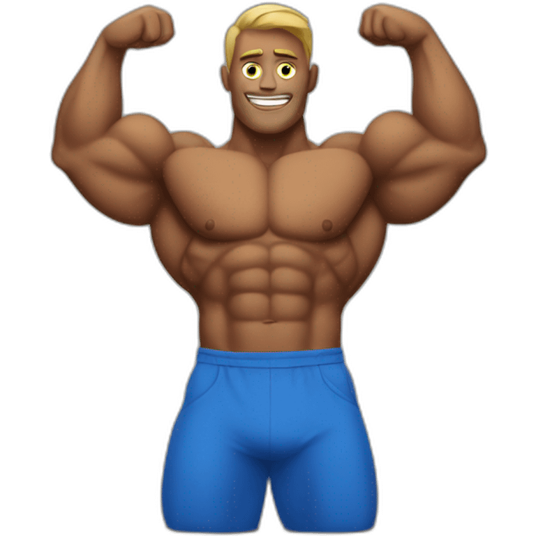 a man body building  emoji