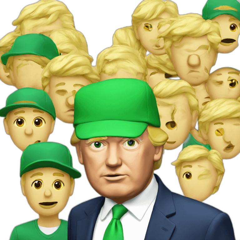 Trump with green cap emoji