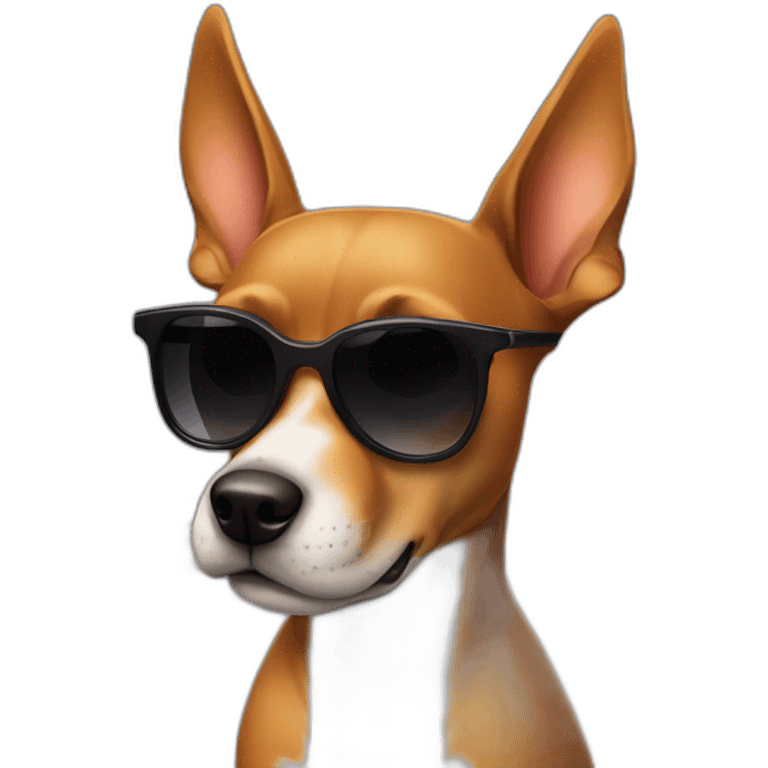 Pincher Dog with sunglasses emoji