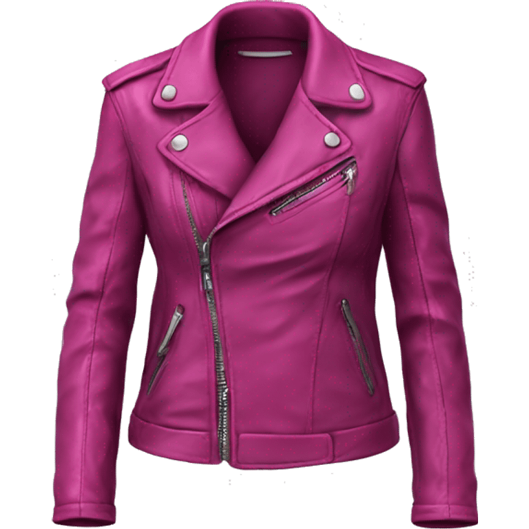 Realistic isolated magenta fashion leather jacket. emoji