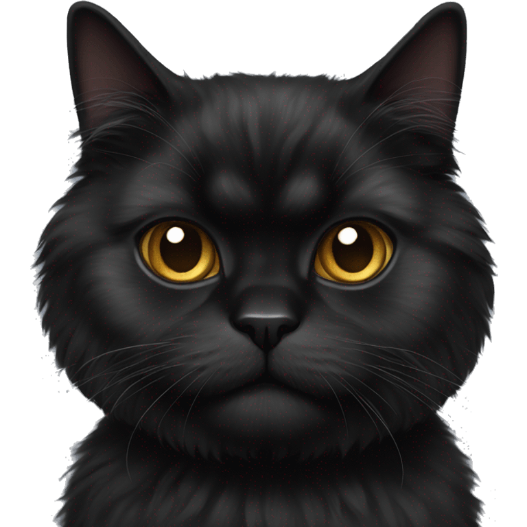 Black persian cat  emoji