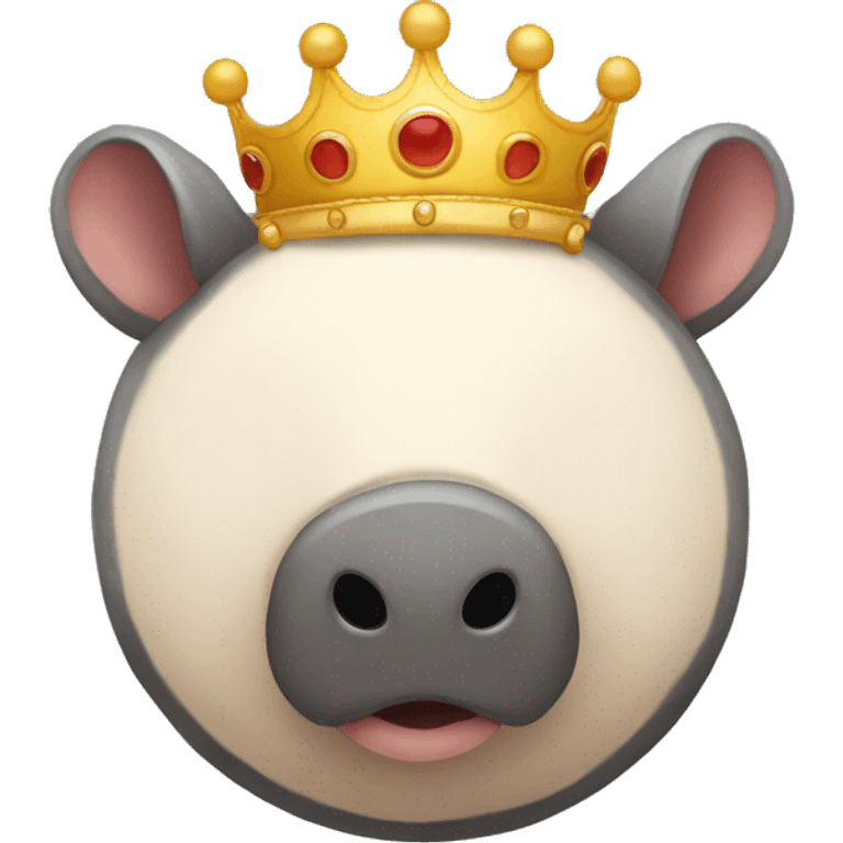 Black chubby round armadillo pig panda centipede armadillo wearing a crown emoji