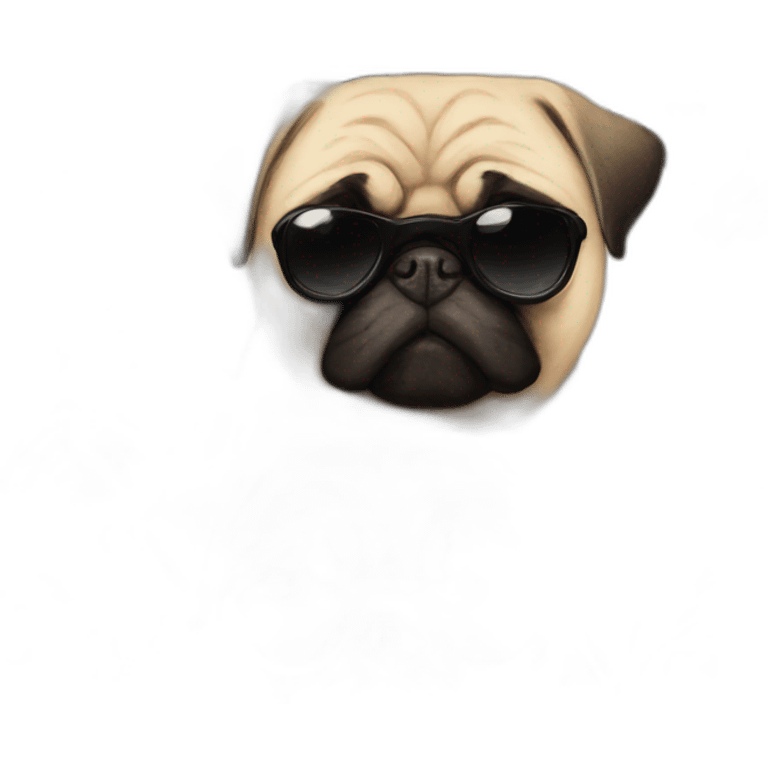 pug with black sunglasses emoji