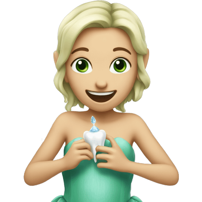 a fairy holding a tooth emoji