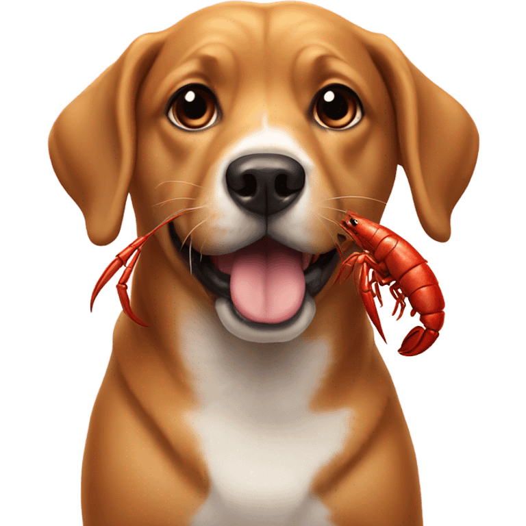 Dog with lobster emoji