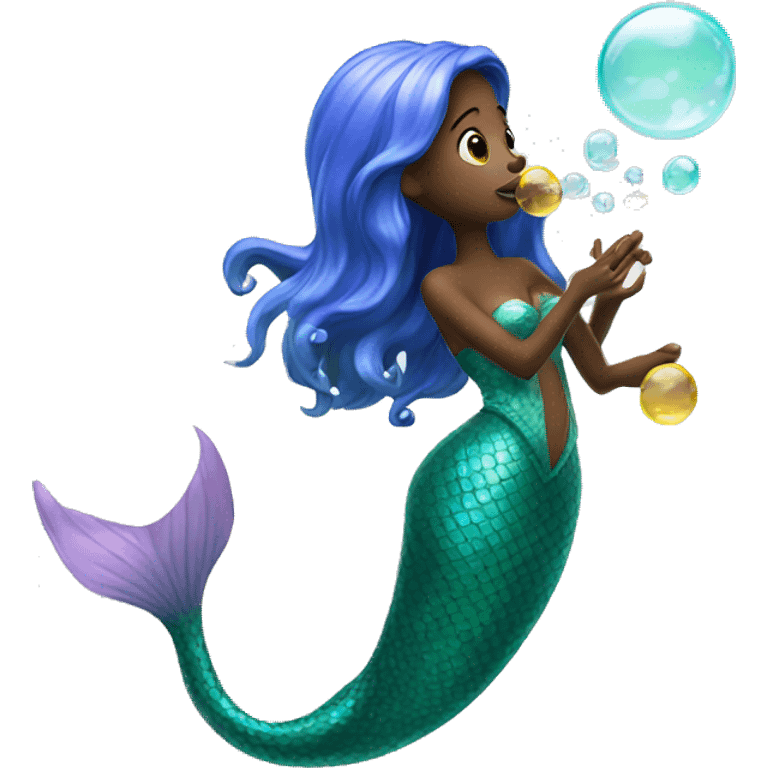 mermaid blowing bubbles emoji