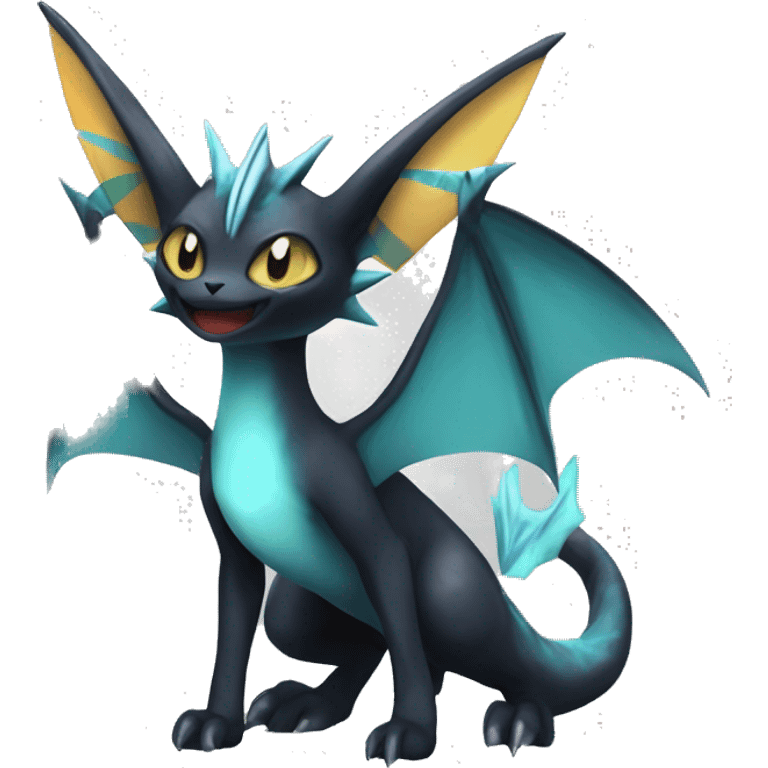 Black Edgy Ethereal Noivern-Vaporeon-Litten full body emoji