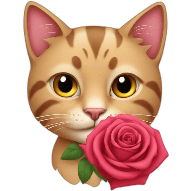 Cat with rose emoji