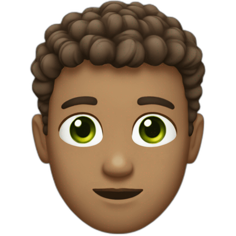 man face green eyes brown curls fade haircut emoji