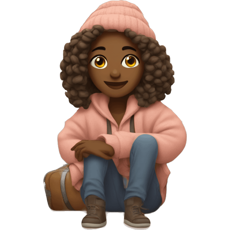 Cozy girl vibes, travel emoji