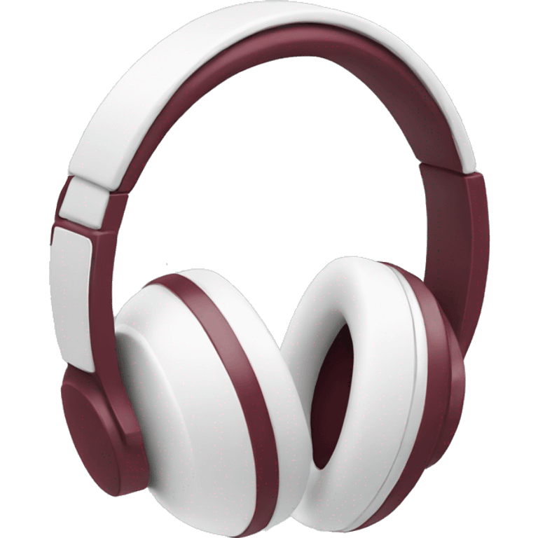 White headphones with maroon bow emoji