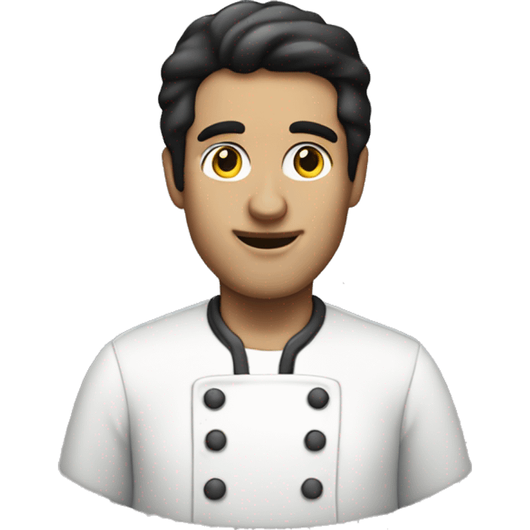 baker white man with black hair emoji