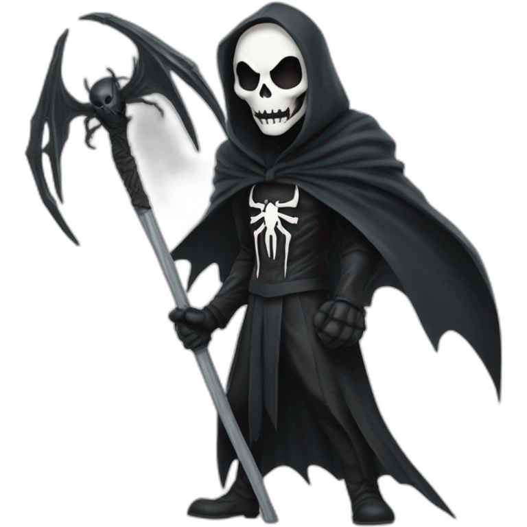 Grim reaper as Spider-Man with a scythe emoji