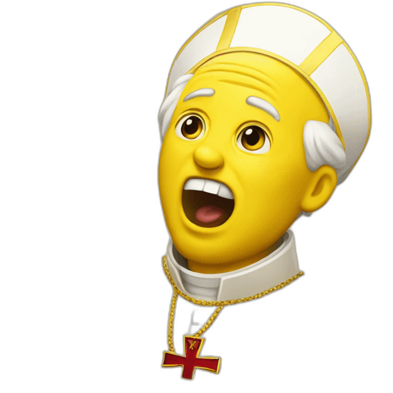 The Screaming yellow pope  emoji