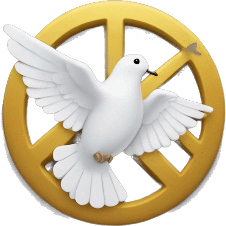 peace symbol with a dove and peacekeeper writi emoji