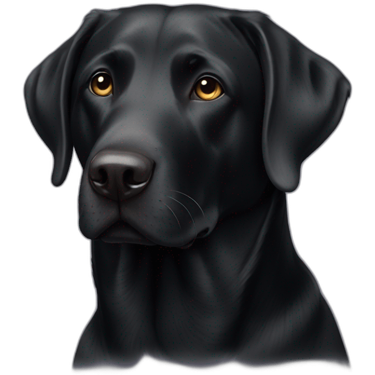 white nose black labrador emoji