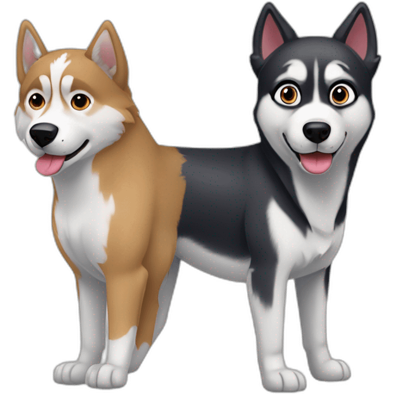 Husky and parson Russel dog emoji