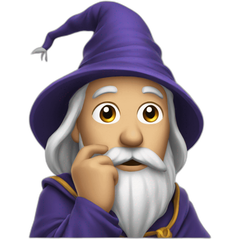 wizard with hand on chin emoji