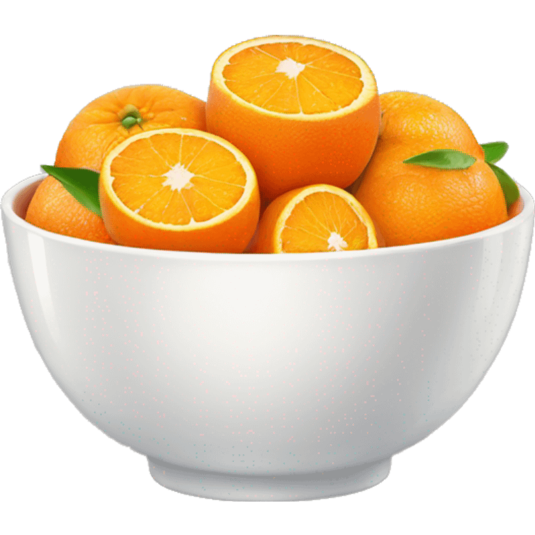 pretty white bowl of oranges emoji