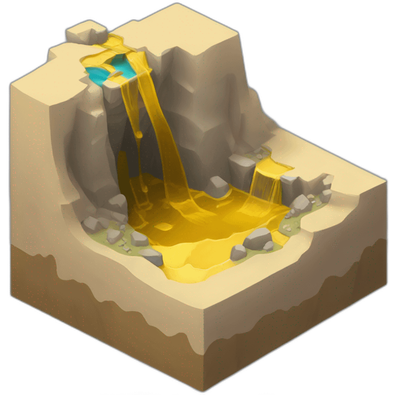 isometric river mineshaft gold emoji