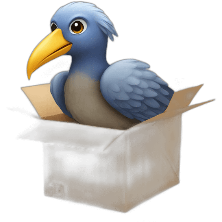 a bird carrying a parcel emoji