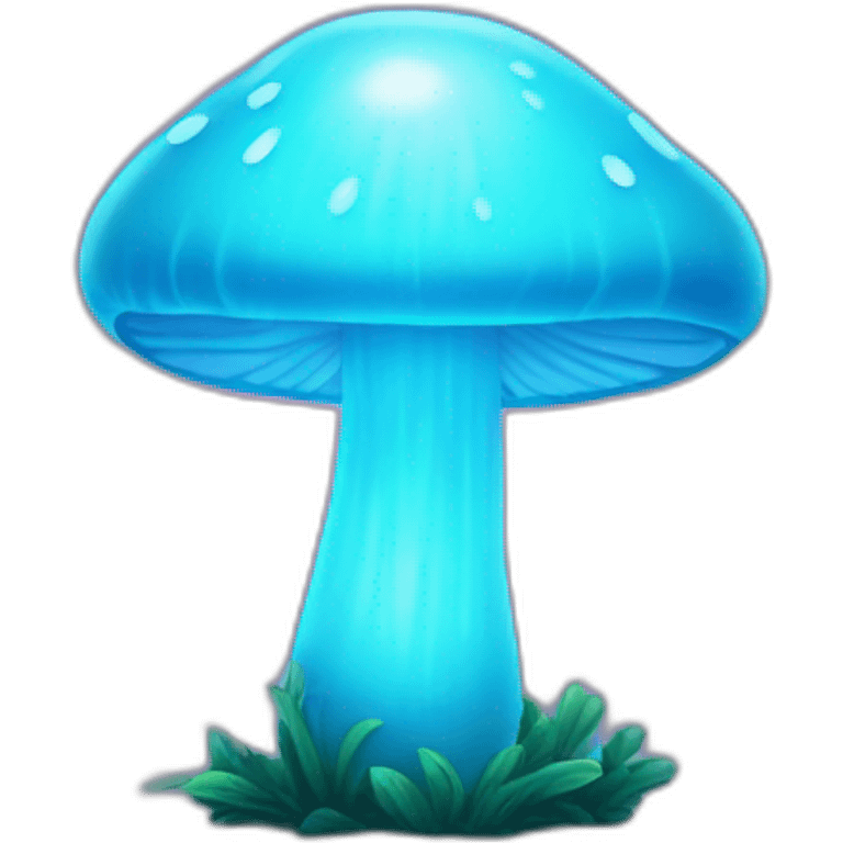 Glowing cyan mushroom emoji