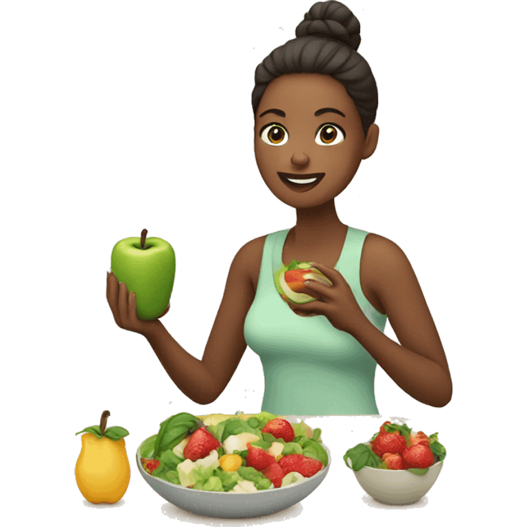 woman eating healthy emoji