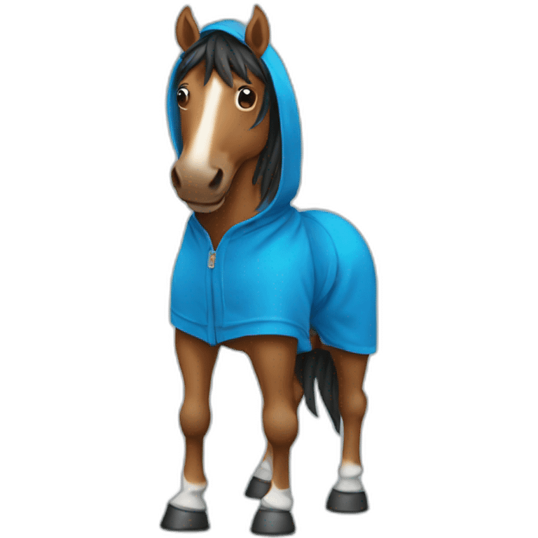 horse wearing blue hoodie emoji