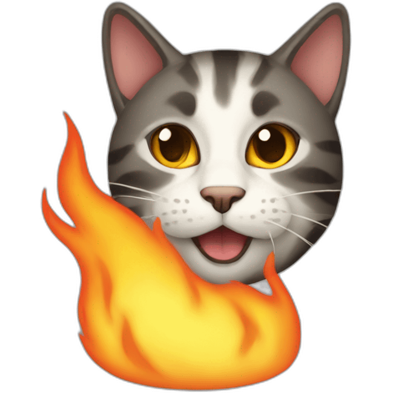 Cat fire emoji