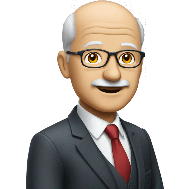 60-year-old organisation consultant, balding, in suit and tie emoji