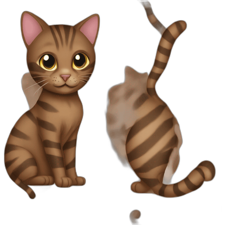 brown cat with dark brown stripes emoji