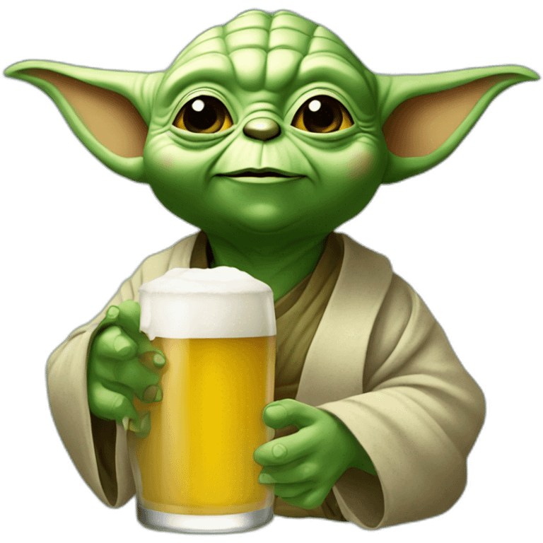 Yoda happy drink beer emoji