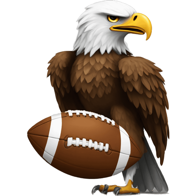 Eagle with a football beating a cowboy emoji