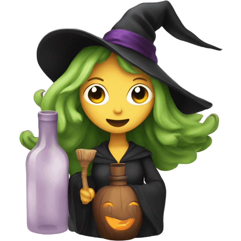 Witch wine emoji