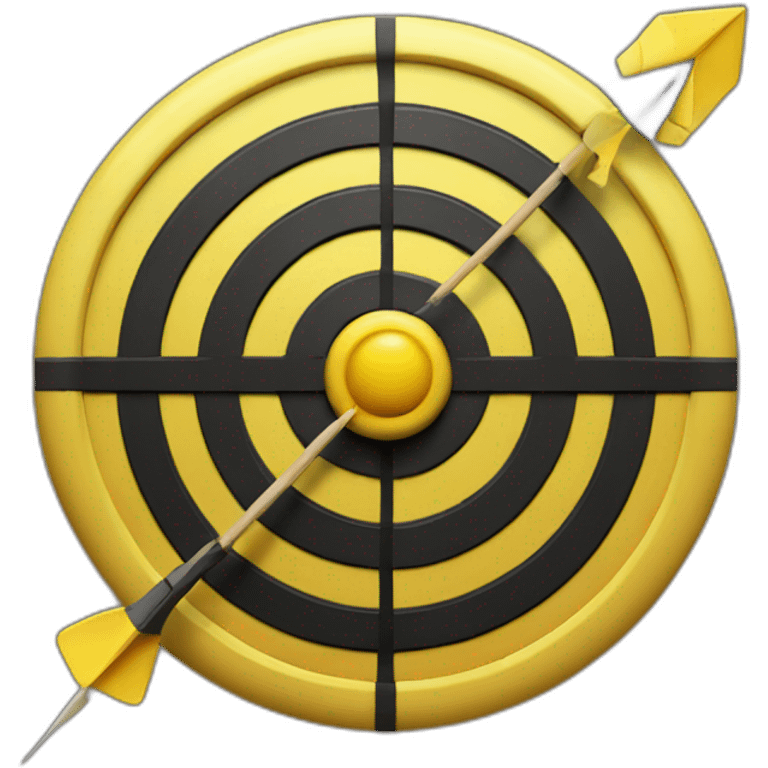 black and yellow bullseye with dart emoji