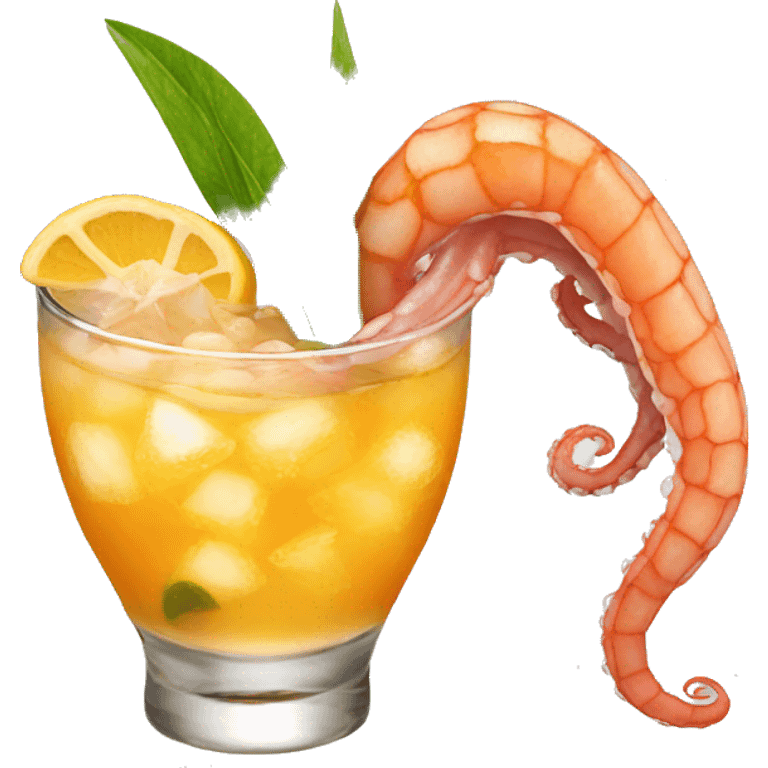 coctel de camarón y pulpo emoji