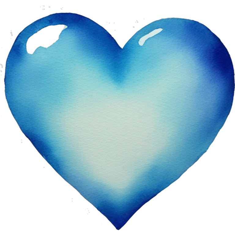 blue heart watercolor  emoji