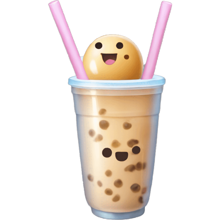 Bubble tea mixed with dango emoji