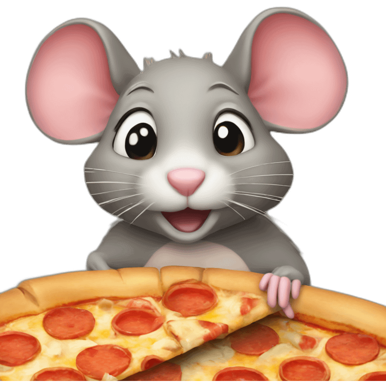 Rat with pizza emoji